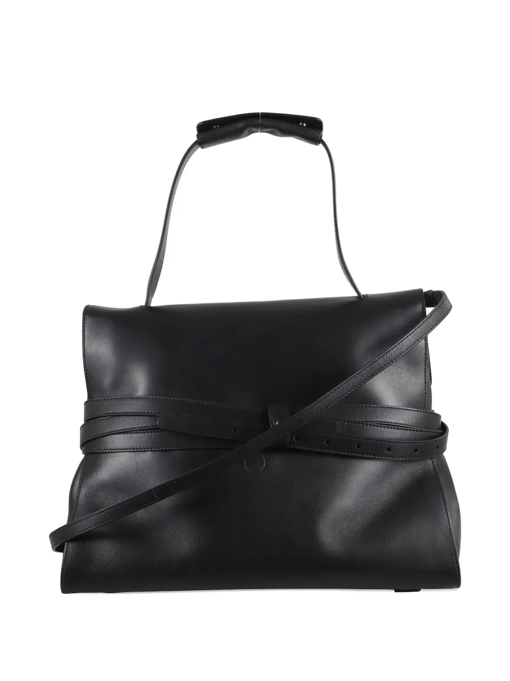 Moschino Tie Me leren handtas - Zwart