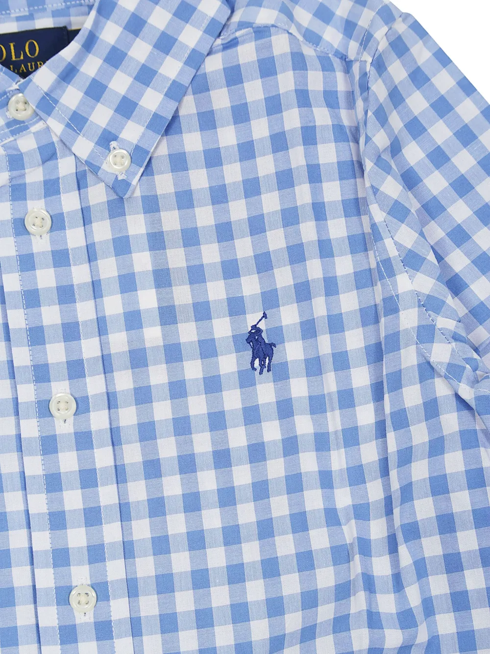 POLO RALPH LAUREN KIDS Shirt met geborduurd logo en gingham-ruit Blauw