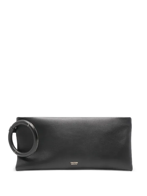Tom Ford Nappa Leather Aura Clutch in Black