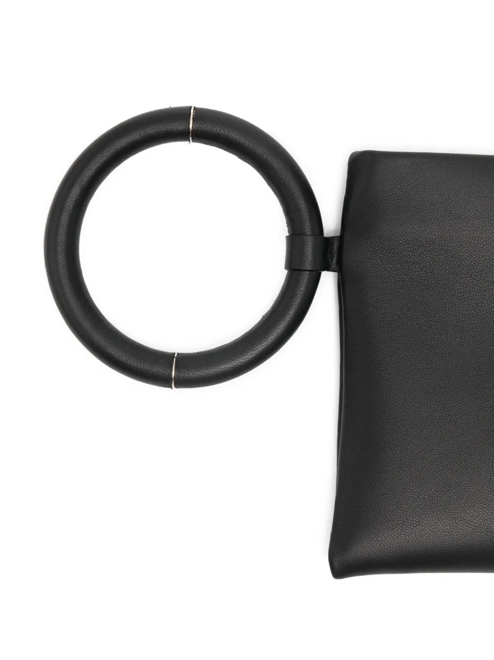 TOM FORD Aura leren clutch met ring Zwart