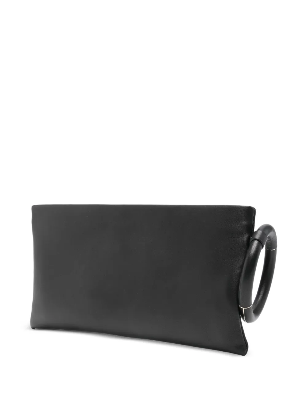 TOM FORD Aura leren clutch met ring Zwart