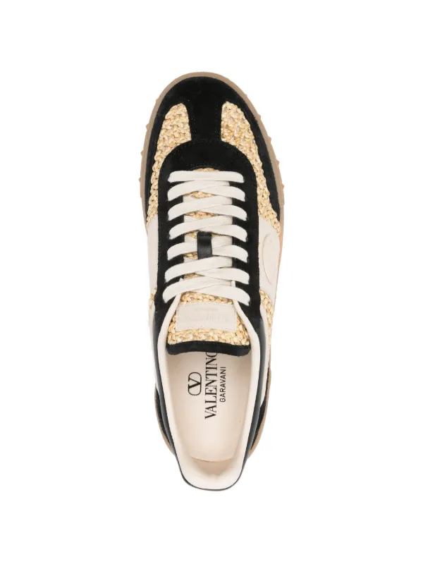 Valentino Garavani Upvillage Sneakers In Woven Raffia Fabric