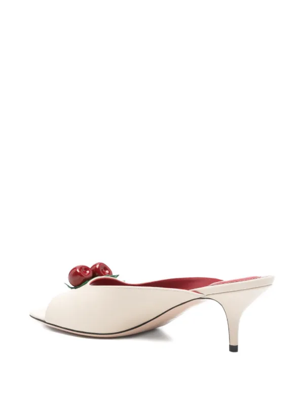 お値下げ‼️VALENTINO レザーミュール Valentino Garavani Cherryfic デコラティブ ミュール | ニュートラル