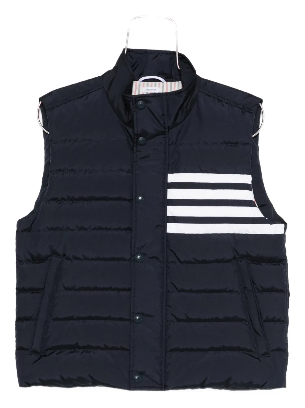 Thom Browne Four-bar Downfill Vest In Blue