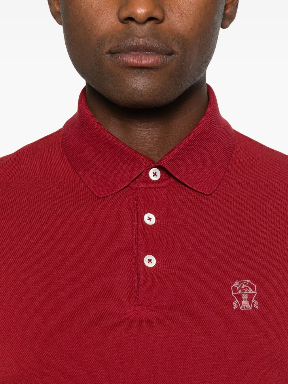 Brunello Cucinelli Poloshirt met geborduurd logo Rood