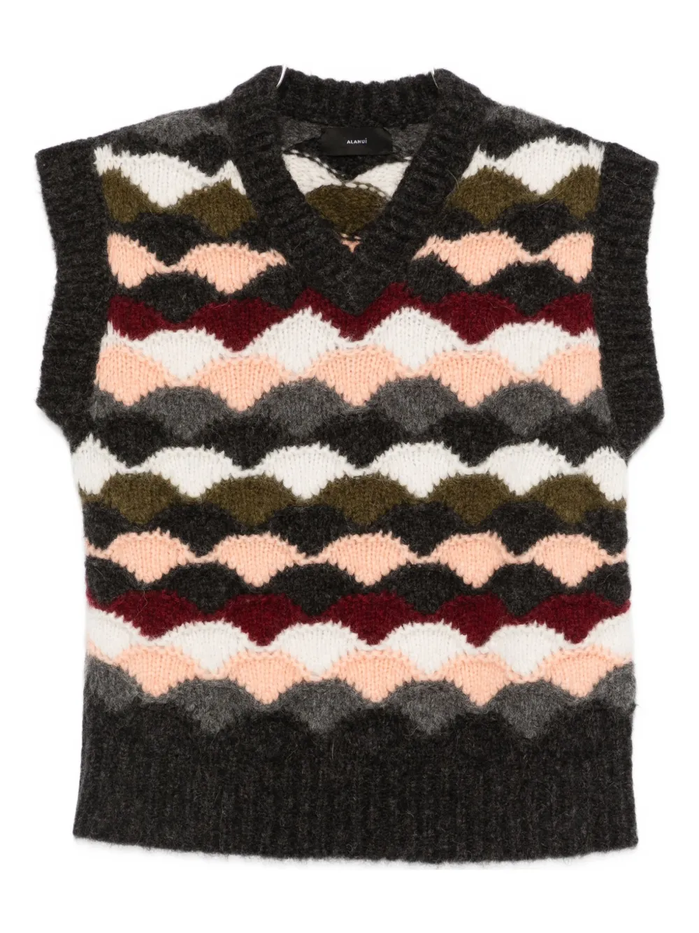 Alanui Chevron Knitted Vest In Multi