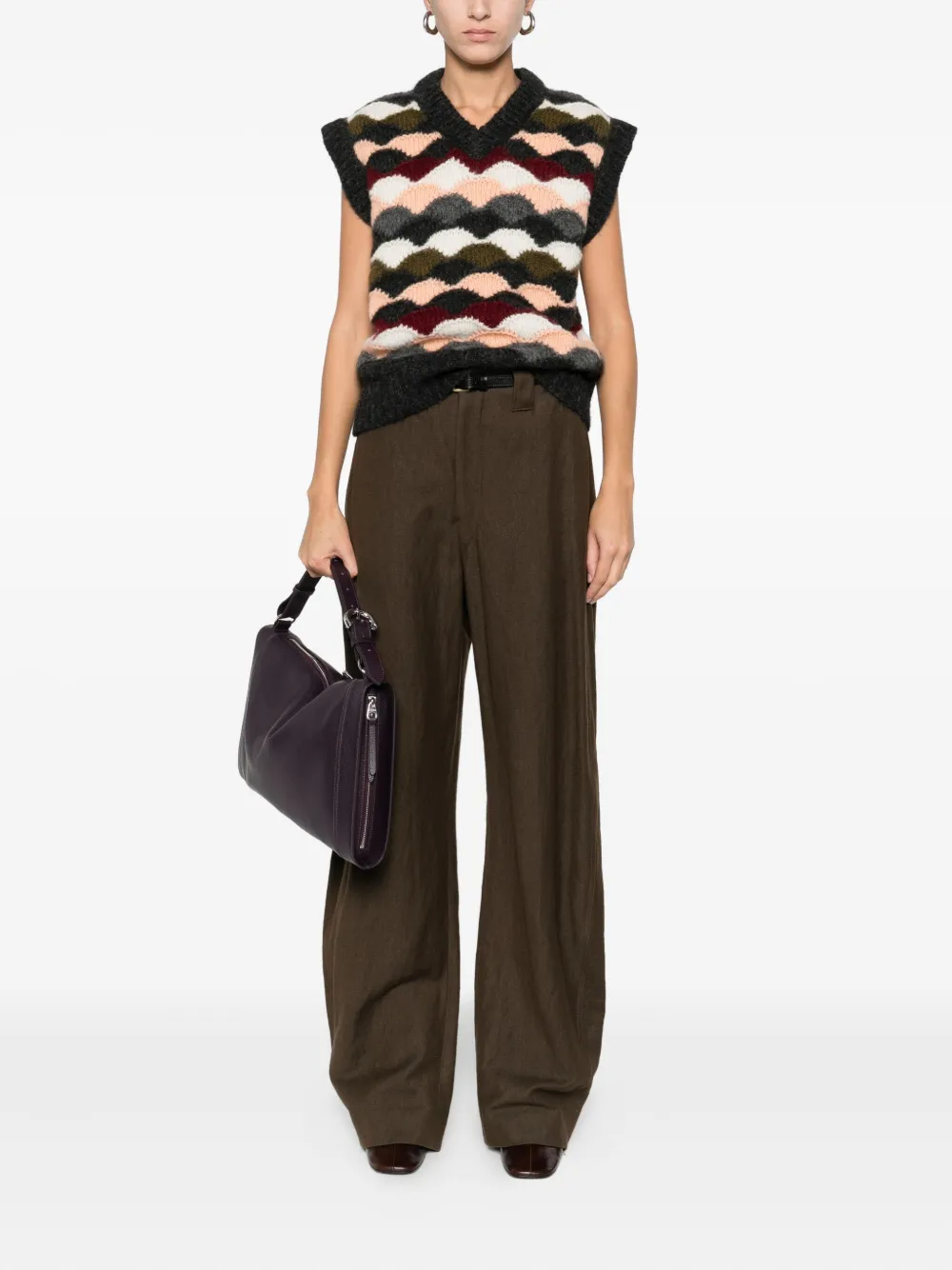 Alanui Chevron Knitted Vest In Multi