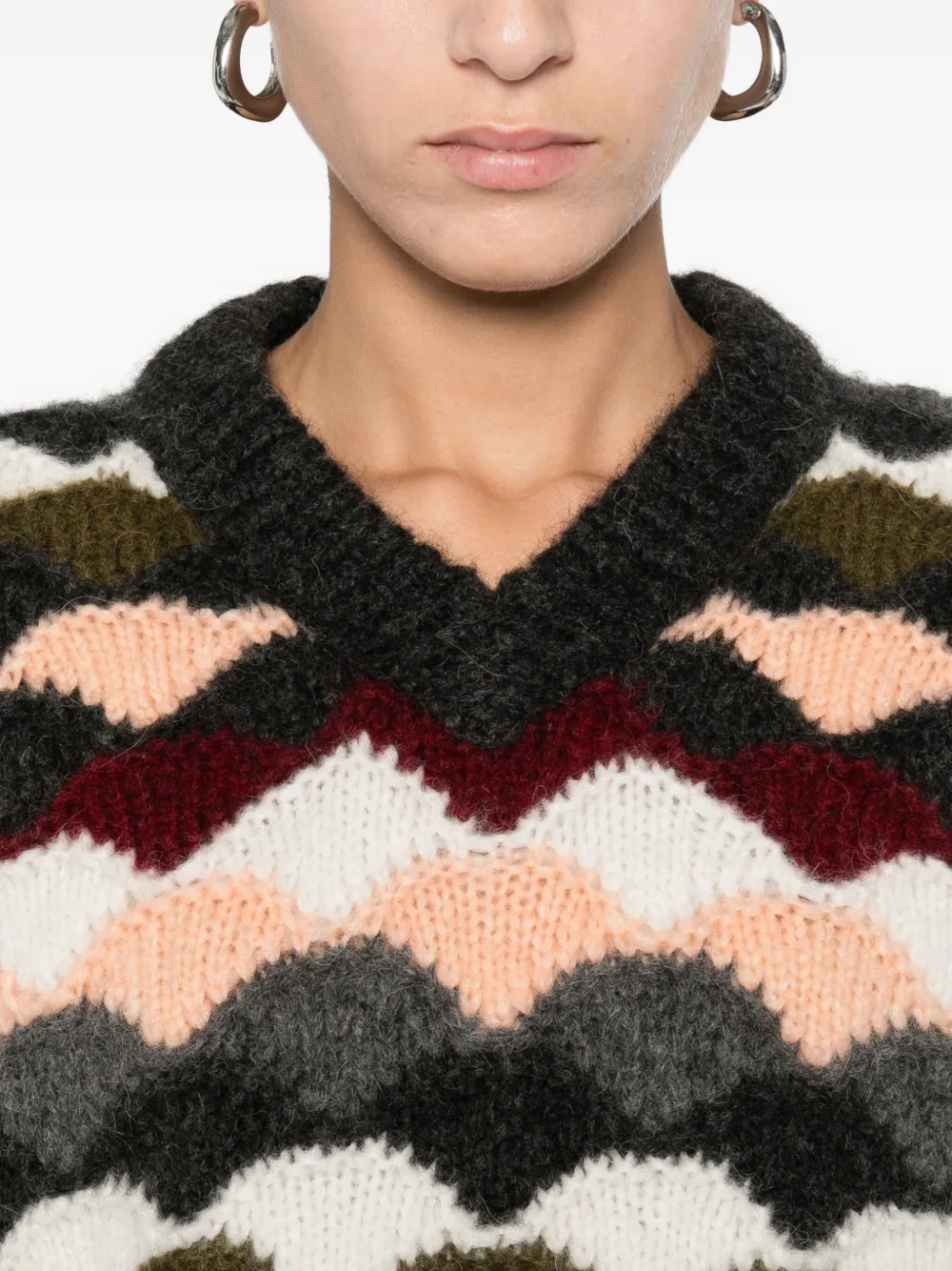 Alanui Chevron Knitted Vest In Multi