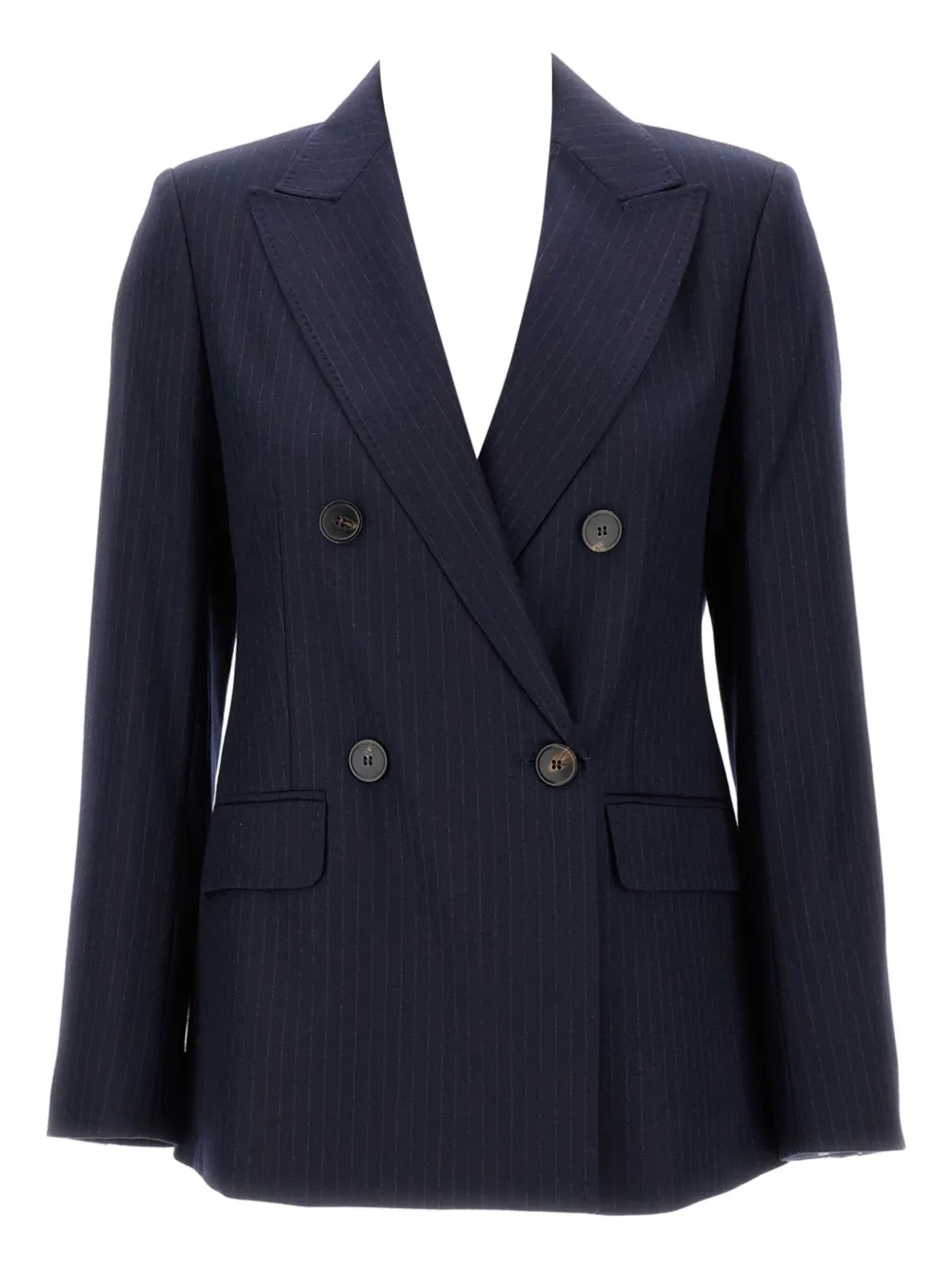 Max Mara ストライプ ダブルジャケット - ブルー Max Mara ストライプ ダブルジャケット - ブルー