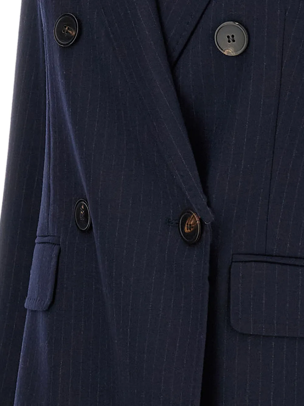 Max Mara Jack met krijtstreep en dubbele rij knopen Blauw