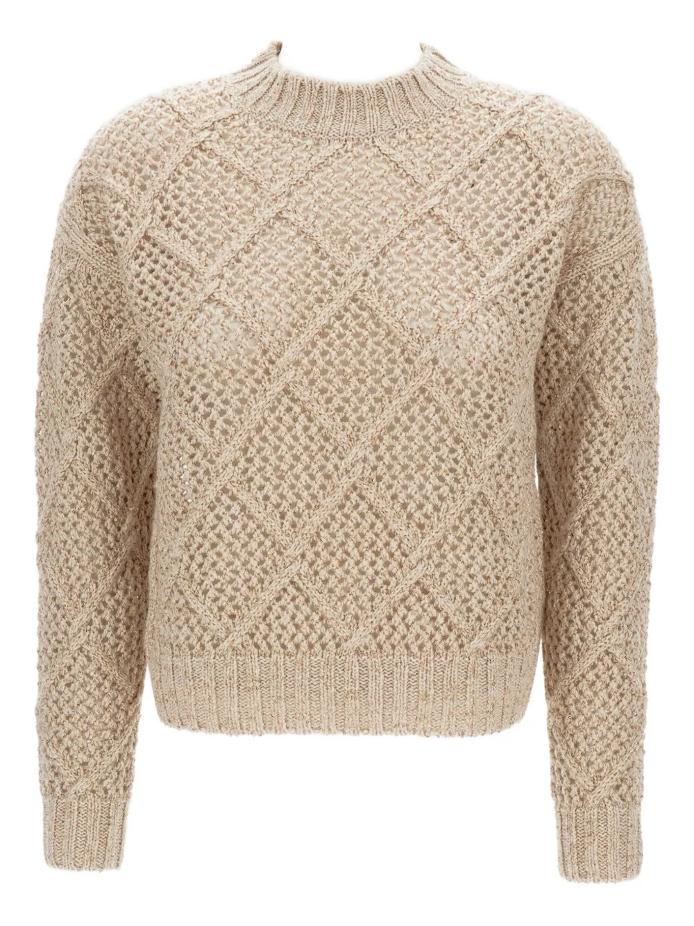 Max Mara Open-work Sweater In Neutral