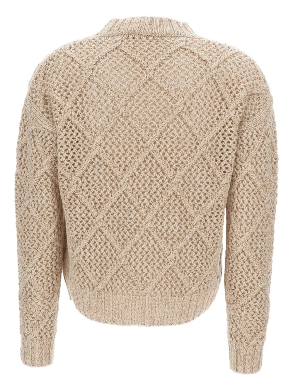 Max Mara Open-work Sweater In Neutral