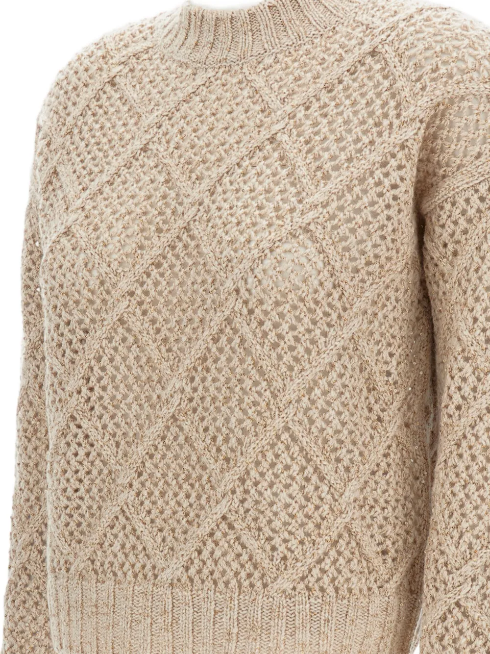 Max Mara Open-work Sweater In Neutral