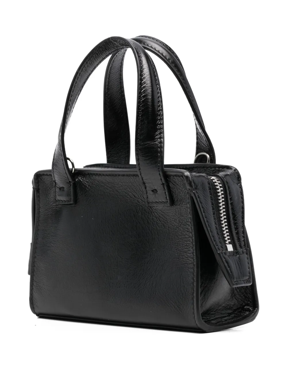 Sapio Mini Leather Tote Bag In Black