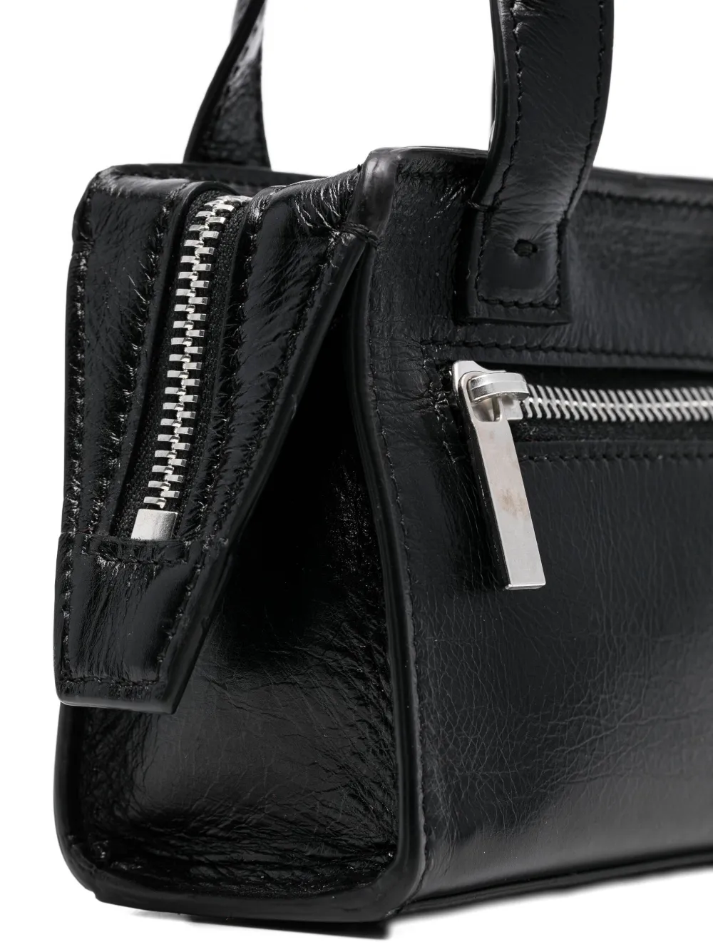 Sapio Mini Leather Tote Bag In Black