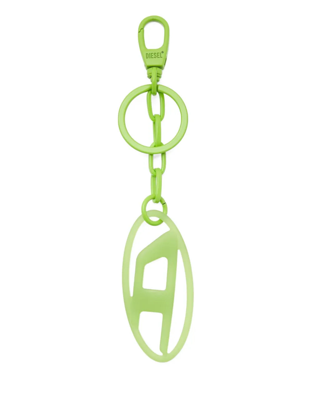Diesel Oval D Charm Keyring In Green