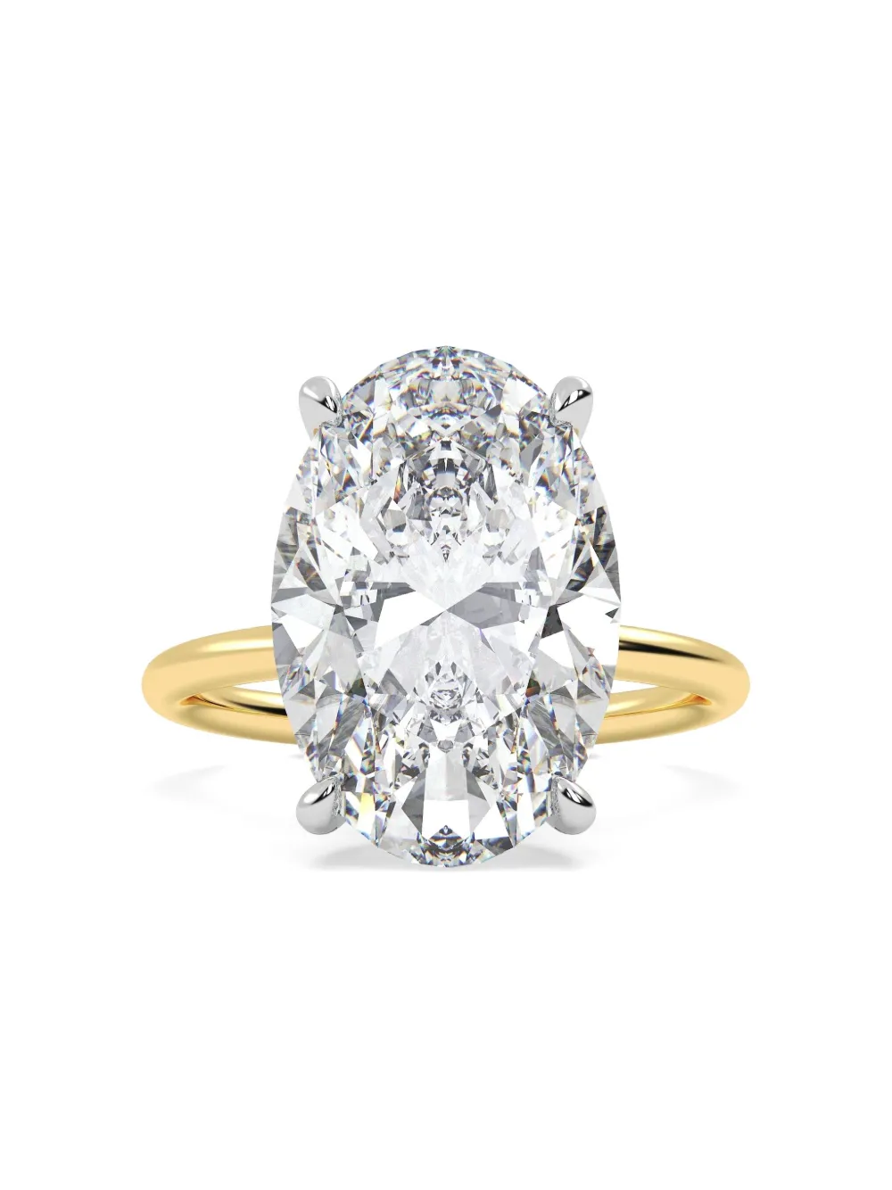 Tilla 14k Yellow Gold Oval Lab Grown Diamond Solitaire Ring In Gold