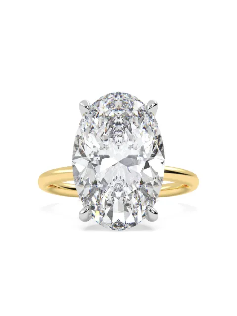 Tilla 14K yellow gold oval lab grown diamond solitaire ring