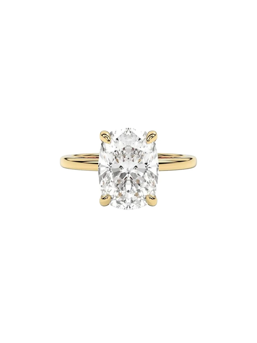 Tilla 14k Yellow Gold Cushion Lab Grown Diamond Solitaire Ring In Gold