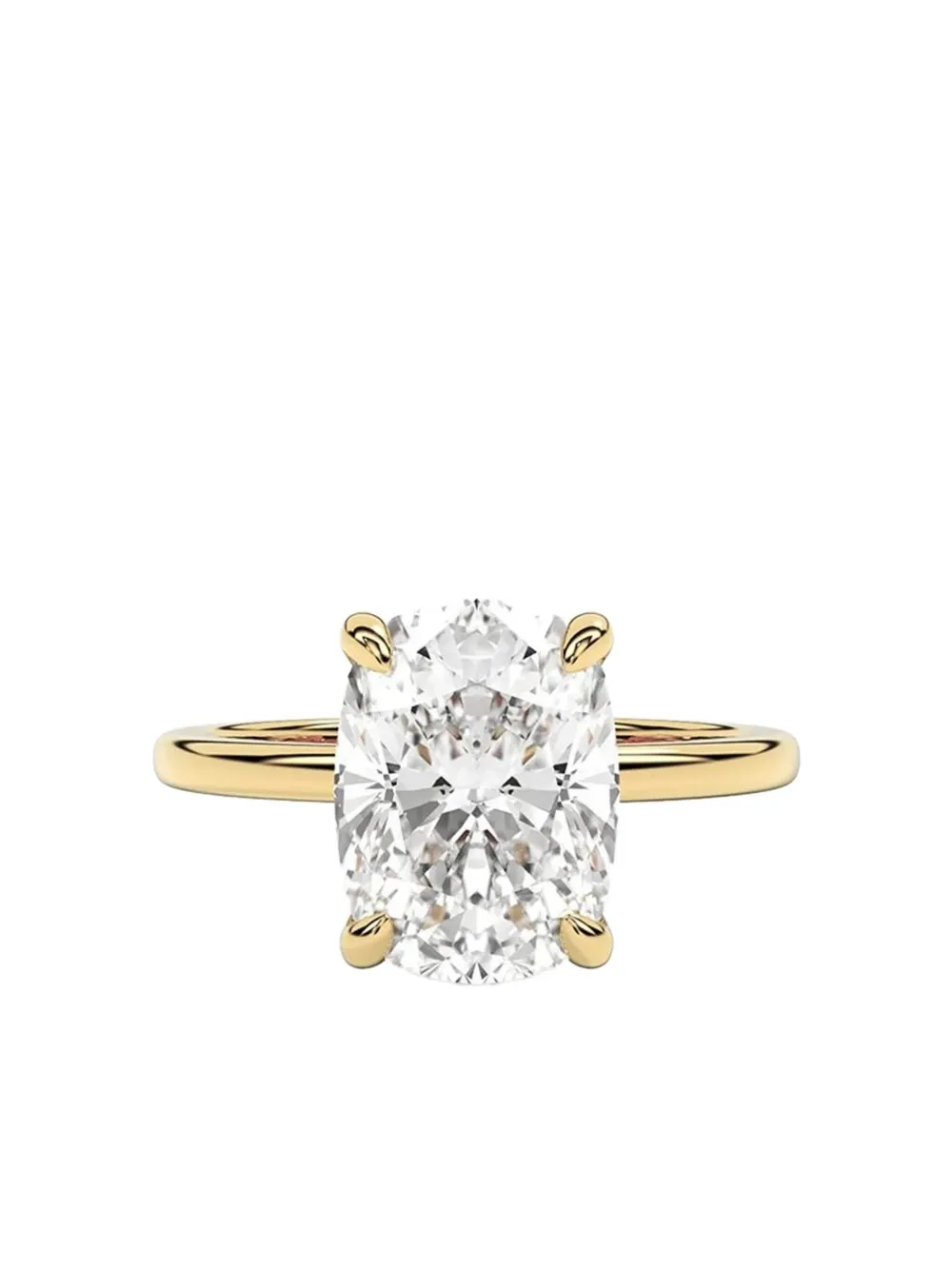 Tilla 14k Yellow Gold Cushion Lab Grown Diamond Solitaire Ring In Gold