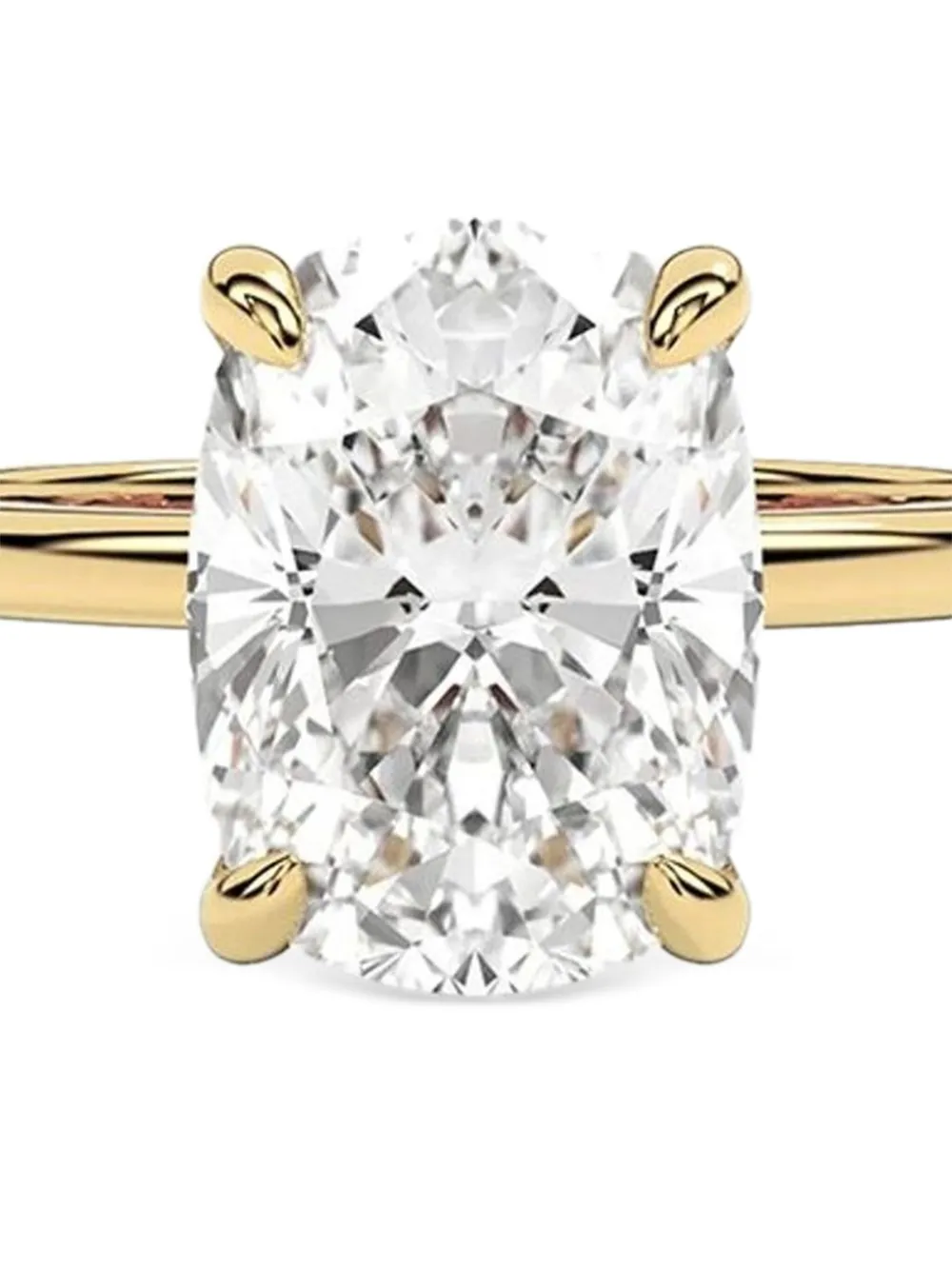 Tilla 14K yellow gold cushion lab grown diamond solitaire ring | Fine Jewelry | Image 2