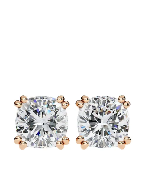Tilla 14K rose gold cushion diamond stud earrings