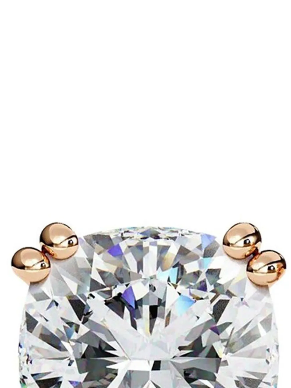 14k Rose Gold Cushion Diamond Stud Earrings
