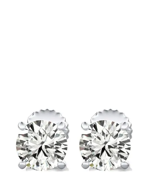 Tilla 14K white gold round-cut-diamond stud earrings