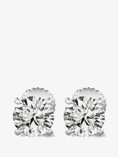 Tilla 14K white gold round-cut-diamond stud earrings
