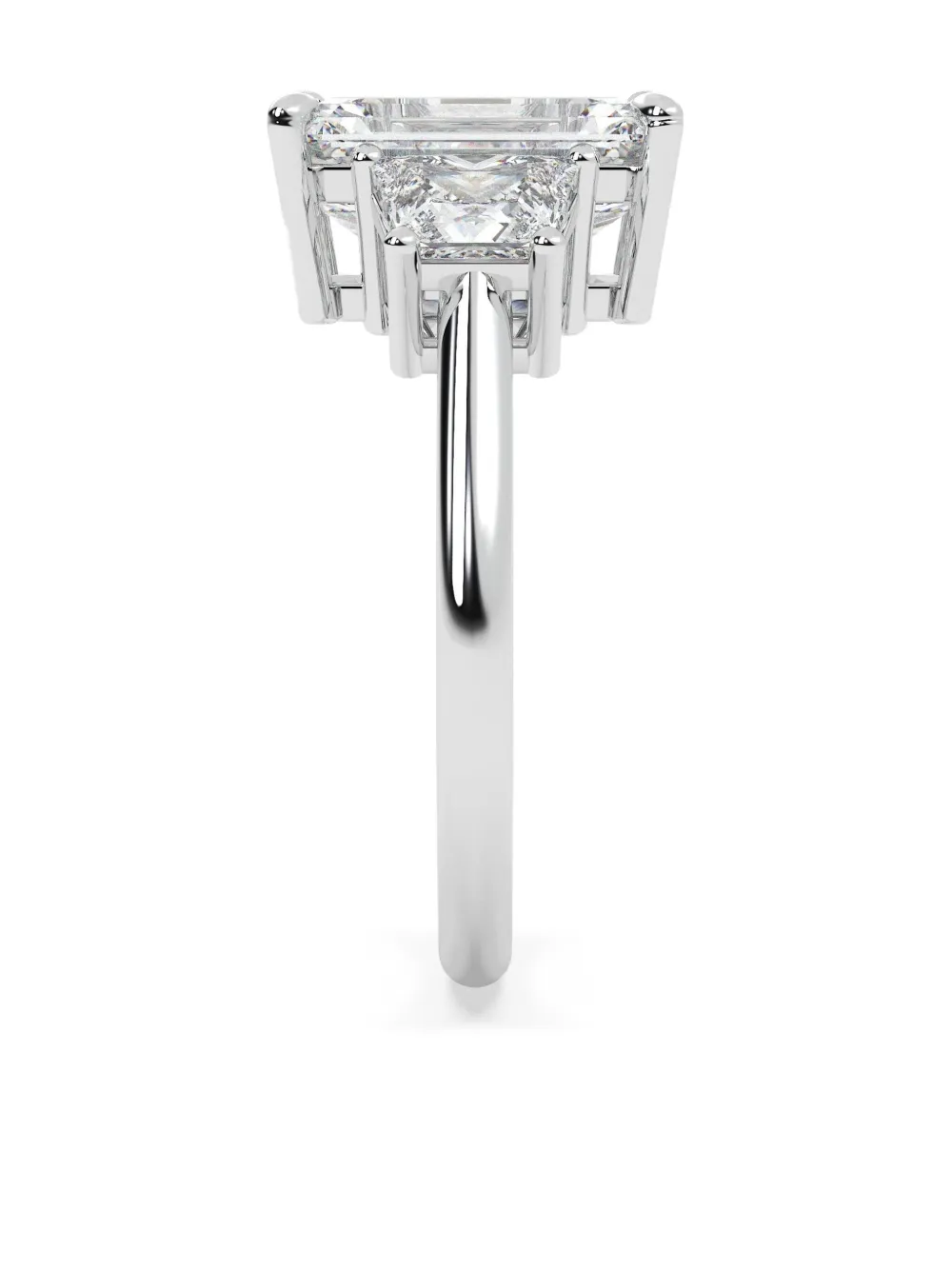 Tilla 14k White Diamond Three Stone Ring In Metallic