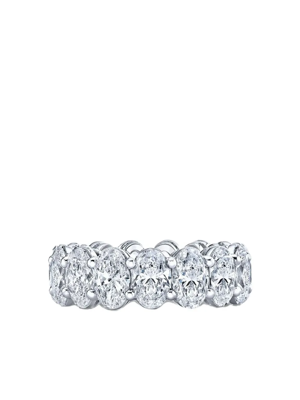 Tilla 14k White Gold Oval Laboratory-grown Diamond Eternity Band In Silver