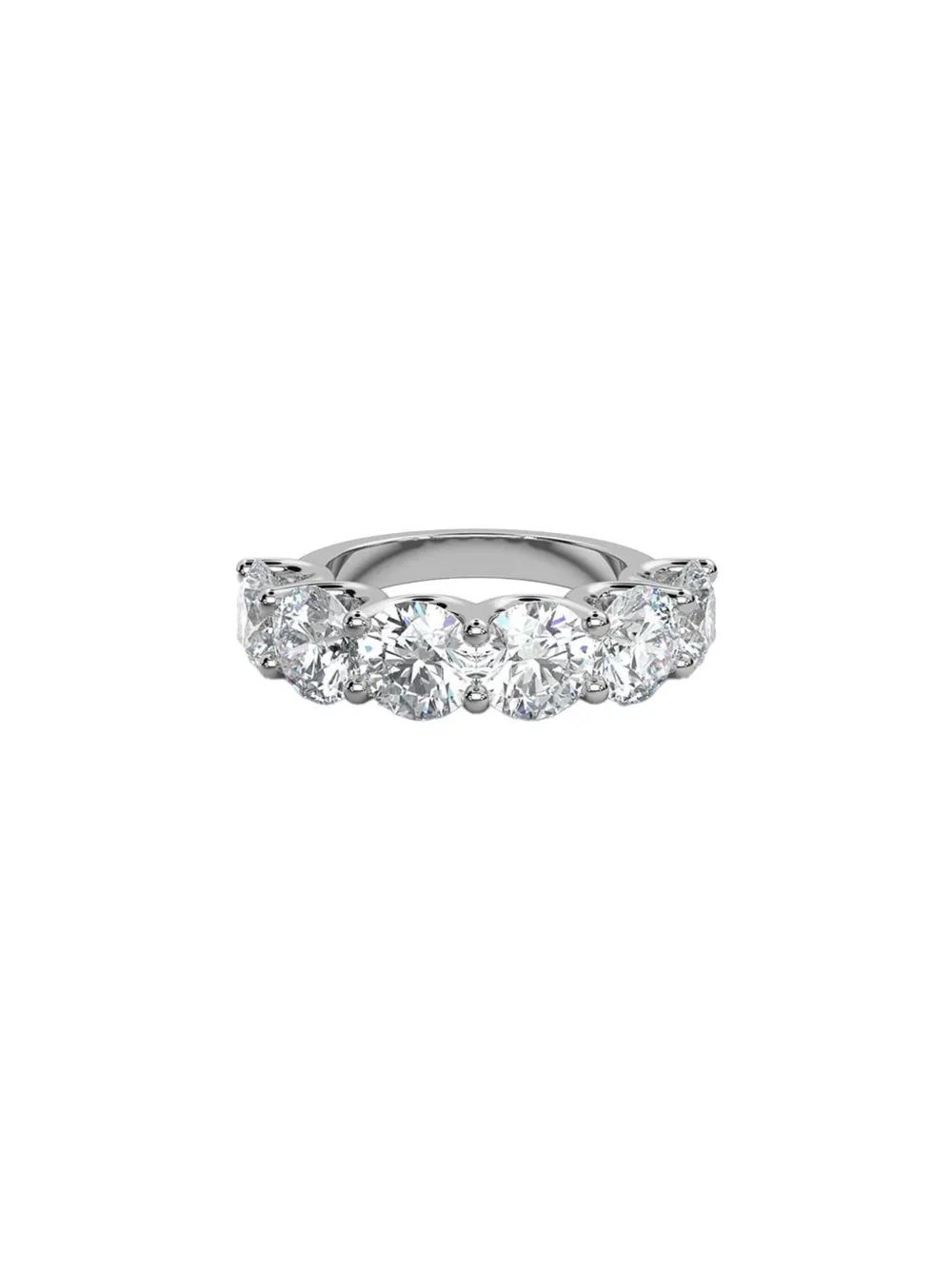 Tilla 14k White Gold Lab-grown Diamond Five Stone Ring In Silver