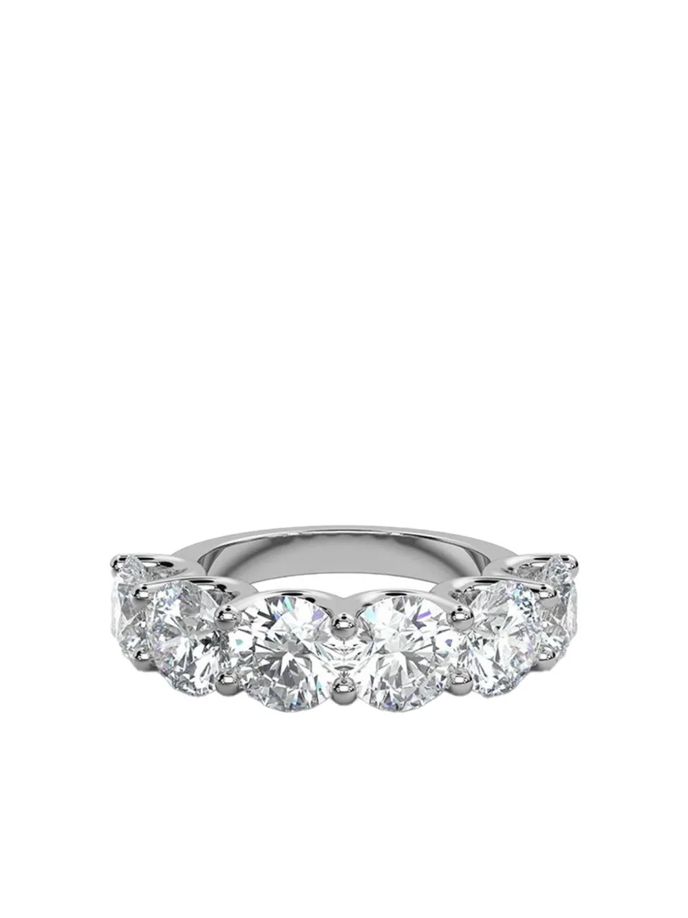 Tilla 14k White Gold Lab-grown Diamond Five Stone Ring In Silver