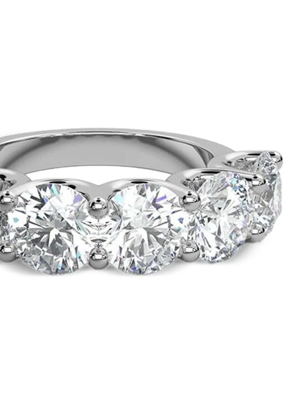 Tilla 14K white gold lab-grown diamond five stone ring | Fine Jewelry | Image 2