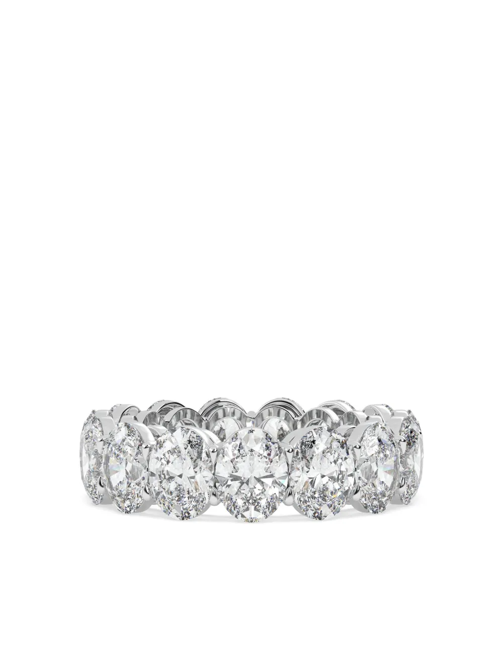Tilla 14k White Gold Oval Lab Grown Diamond Wedding Band Ring In Metallic