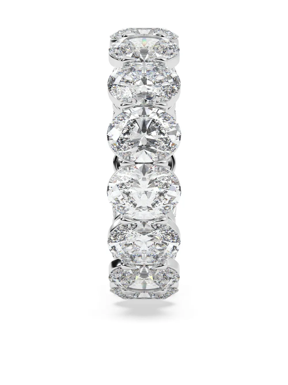 Tilla 14k White Gold Oval Lab Grown Diamond Wedding Band Ring In Metallic