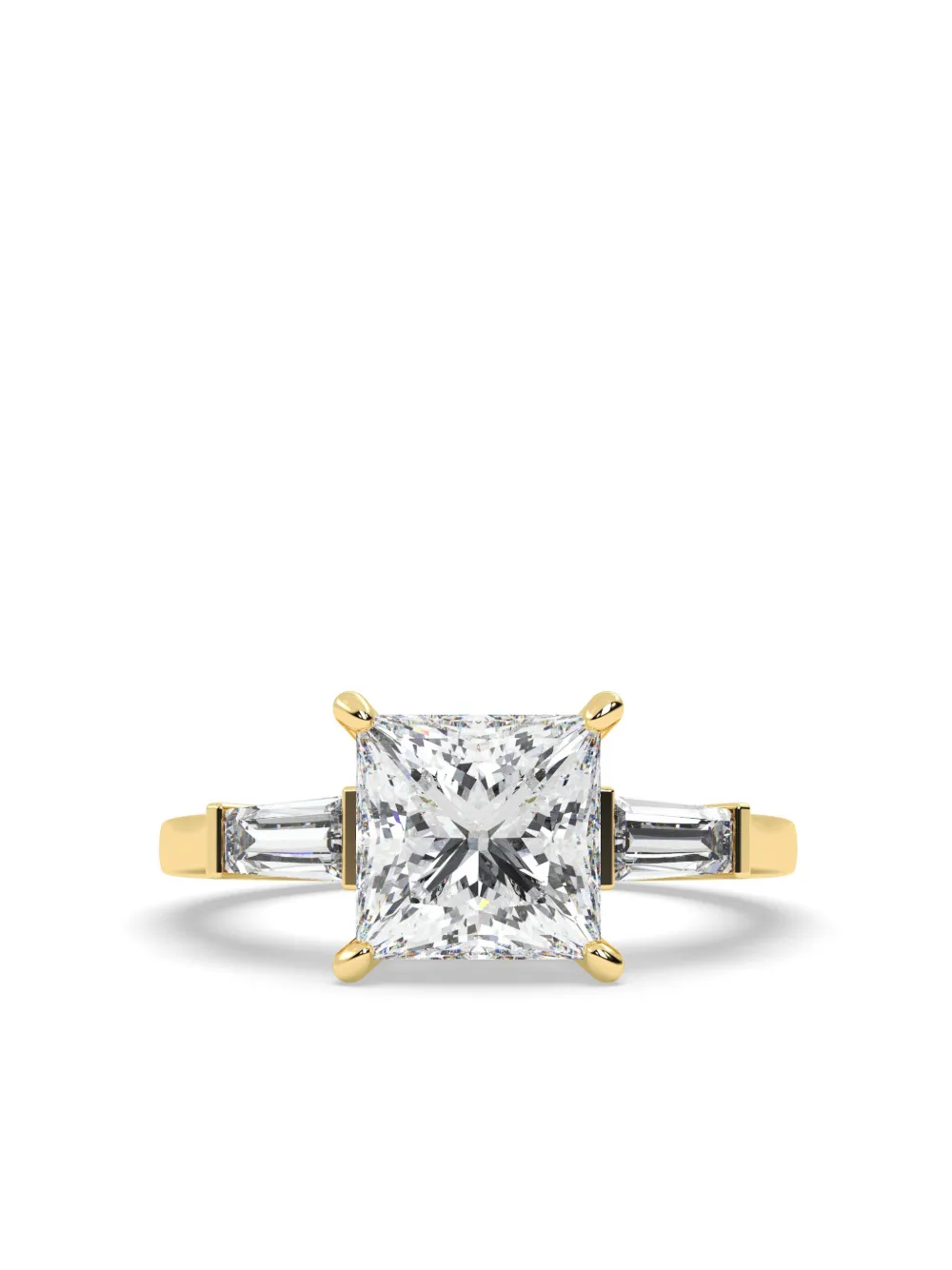 Tilla 14K yellow gold diamond Three Stone ring | Gold | Image 1