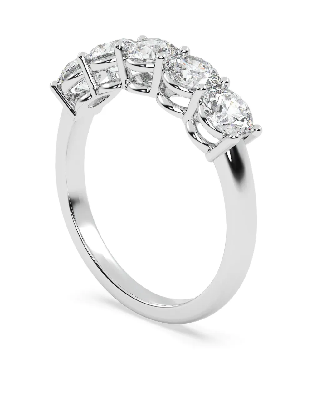 Tilla 14k White Gold Round Diamond Wedding Band In Silver