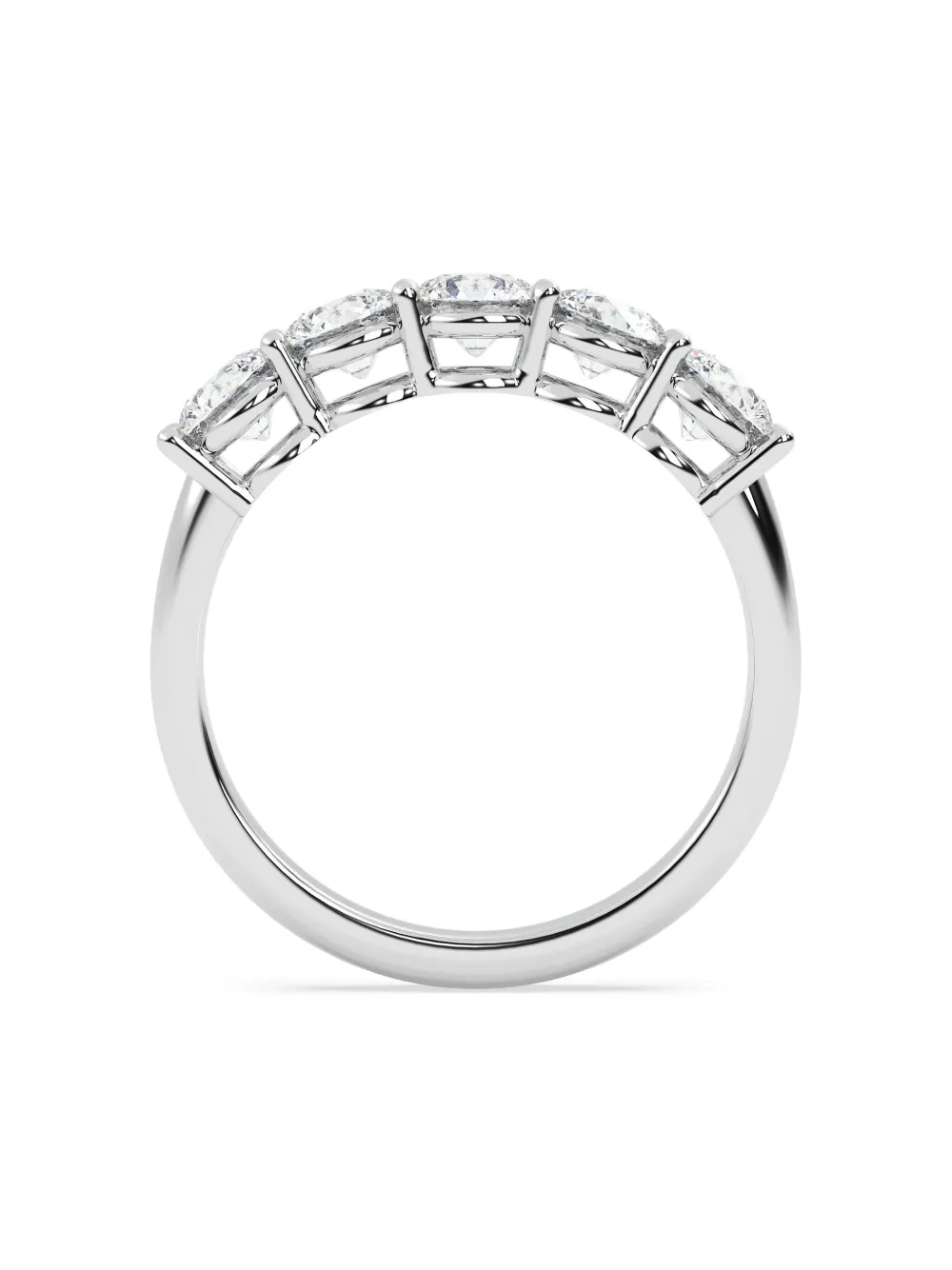 Tilla 14k White Gold Round Diamond Wedding Band In Silver