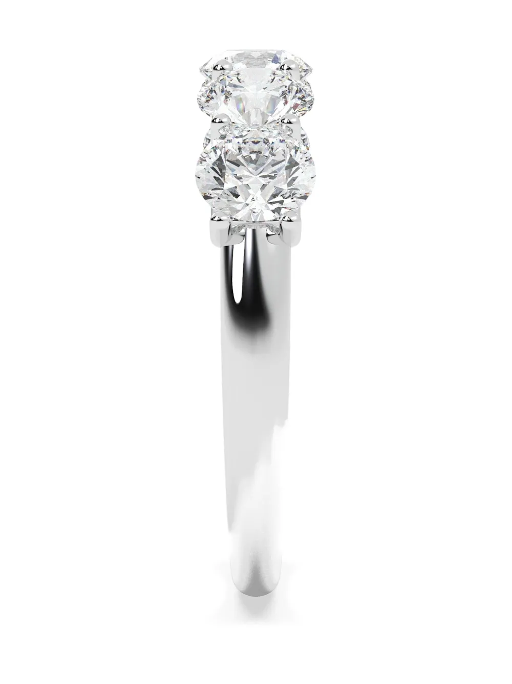 Tilla 14k White Gold Round Lab-grown Diamond Wedding Band Ring In Silver