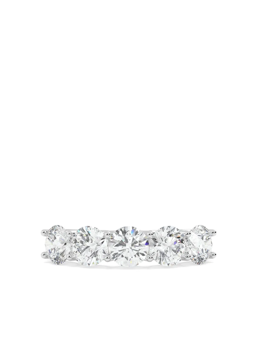 Tilla 14k White Gold Round Lab-grown Diamond Wedding Band Ring In Silver
