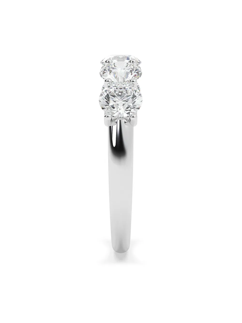  Tilla 14k White Gold Round Lab-grown Diamond Wedding Band Ring - Silver 