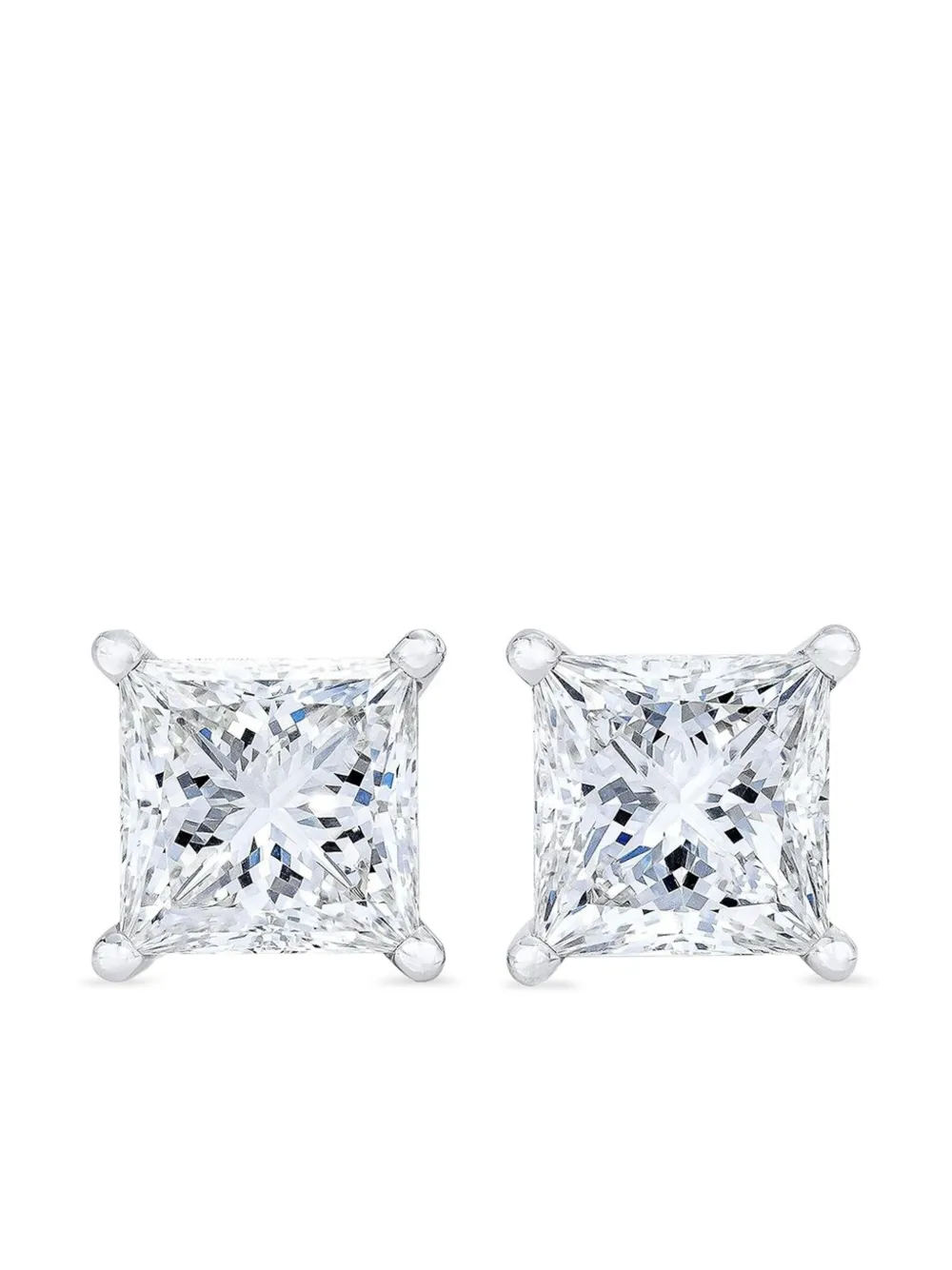 Tilla 14K white gold diamond stud earrings | Silver | Image 1
