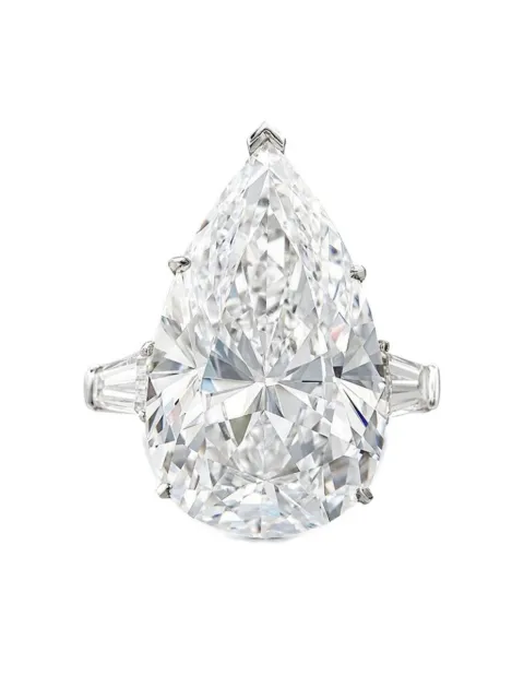 Tilla 14K white gold pear diamond ring