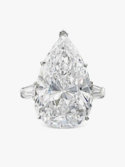 Tilla 14K white gold pear diamond ring