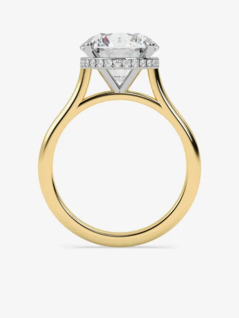 Tilla anillo estilo solitario en oro amarillo de 14kt con diamante