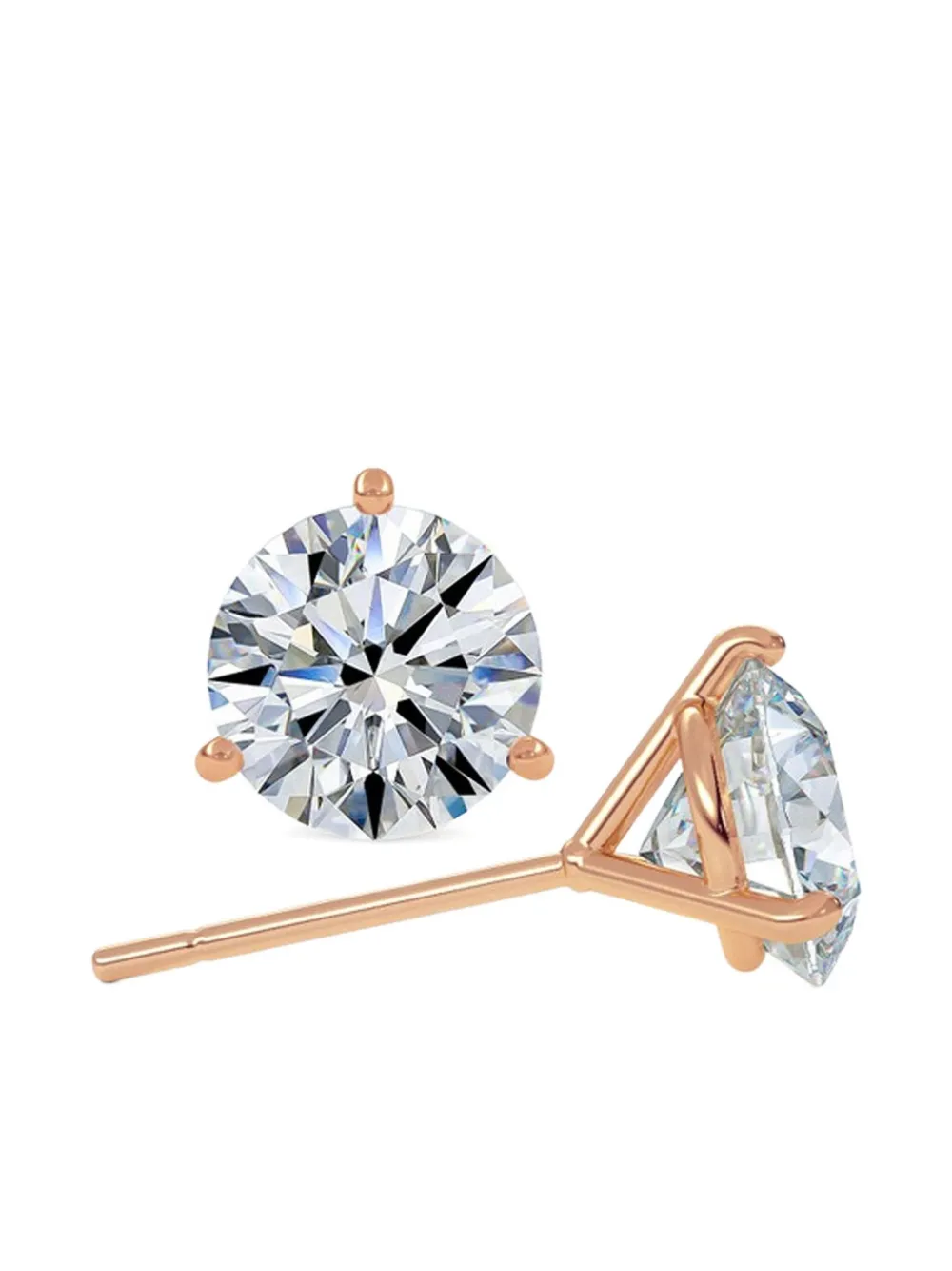 Tilla 14k Rose Gold Diamond Stud Earrings In Gold