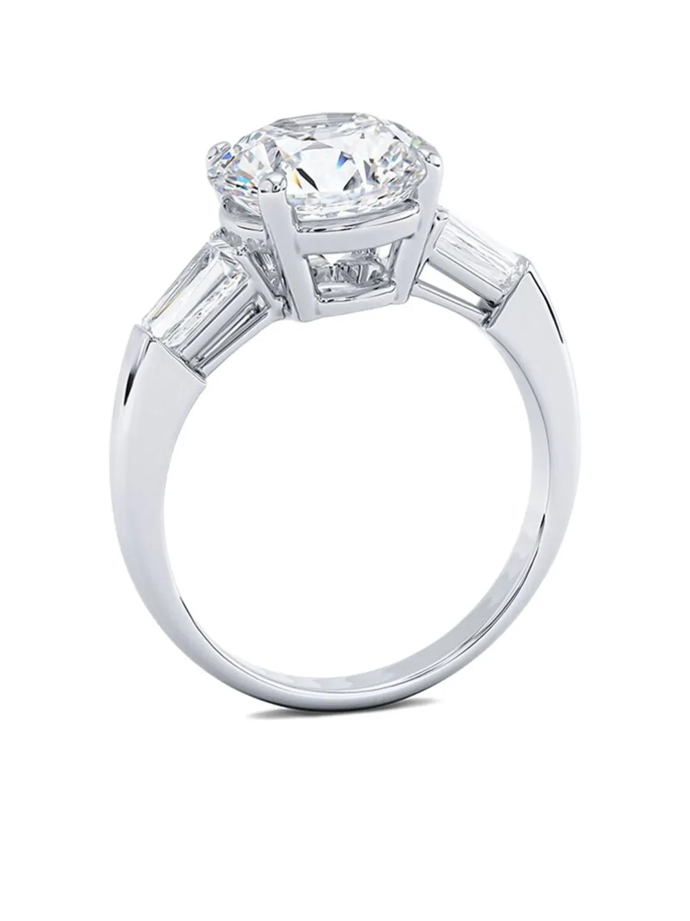 Tilla 14k White Gold Round Diamond Ring In Silver