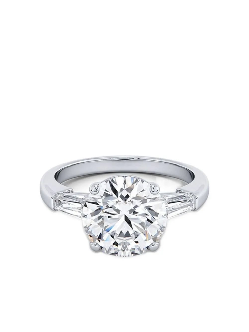 Tilla 14k White Gold Round Diamond Ring In Silver