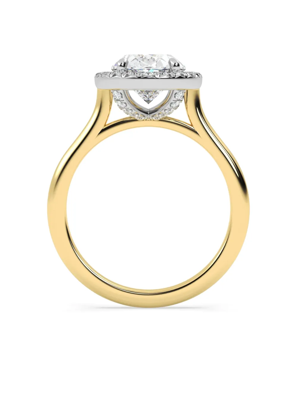 Tilla 14k Yellow Gold Oval Lab-grown Diamond Halo Ring In Gold